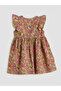 Frilly Floral Patterned Girl's Dress - 3