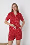 Women's 100% Cotton Short Sleeve Shorts Pajamas Set 19086 - 5