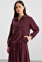 Hooded Lace Detailed Premium Fabric Sweat Skirt Set Bordo 9403-Tk - 3