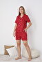 Women's 100% Cotton Short Sleeve Shorts Pajamas Set 19086 - 3