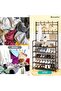 5 Tier Shoe Rack Storage Organizer with Hooks Space Saving Entryway Shelf 60x28x171cm - 3