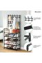 5 Tier Shoe Rack Storage Organizer with Hooks Space Saving Entryway Shelf 60x28x171cm - 4