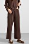 Metal Buttoned Premium Fabric Sweat Pant Set Brown 9405-Tk - 7