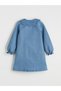 Mg Trenden Indigo Baby Collar Embroidered Girls' Jean Dress - 3