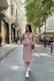 Linea Maternity and Pregnancy V-Neck Striped Zero-Sleeve Dress - 2