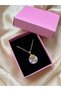 Valentine's Day Gift Box | Purple Embroidered Stone Pearl Detailed Elegant Necklace & Pink Box Women's Day