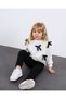 Ribbon Decorated Elastic Waist Ribbed Leggings with No-Scratch Cotton Fabric Bottom and Top Two-Piece Set