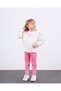 Girl's Ribbon Belted Elastic Waist Seasonal Cotton Fabric Ribbed Tights Top and Bottom Two-Piece Set - 3