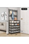 5 Tier Shoe Rack Storage Organizer with Hooks Space Saving Entryway Shelf 60x28x171cm
