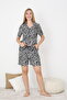 Women's 100% Cotton Short-Sleeve Shorts Pajamas Set 19096 - 5