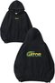 Crocodile Design Printed Oversized Black Hooded Sweatshirt