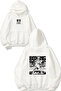 Boxer 87 Design Printed Oversize White Hooded Sweatshirt