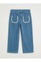 Giyçık Storeden Ecru Baby Girl Patterned Blouse and Jean Pants - 4