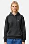 Relaxed Fit Hooded Organic Cotton Polyester Women's Sweatshirt Black
