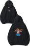 Angry Tiger Design Printed Oversize Black Hooded Sweatshirt