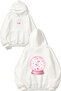 Snow Globe Design Printed Oversize White Hooded Sweatshirt