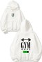 Gym Mode 182 Design Printed Oversize White Hooded Sweatshirt