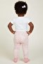Pink Elephant Patterned Baby Girl 100% Cotton Self-Sock Pants - Soft Combed Cotton Baby Bottom Wear - 4