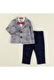 Royal style plaid jacket & shirt & pants boy's 3-piece set