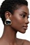 Luxury Women's Steel Noir Earrings - Yellow Triangle Geometric Stud Model - 2