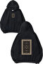 Old Turkish Carpet Design Printed Oversize Black Hooded Sweatshirt