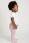 Light Pink Baby Girl 100% Cotton Pants with Self-Sock and Booties - Soft Combed Cotton Baby Bottom Wear - 3