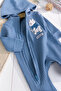 Hooded Teddy Bear Patterned 100% Cotton Baby Boy Jumpsuit - 2