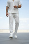 Unisex Trendy Crinkle Fabric Summer Lycra Short Sleeve Shirt and Sweatpants Set - 6