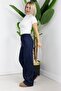 D761 Waist Elasticated, Lycra, Palazzo Jean Pants - 2
