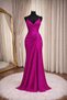 Women's Satin Evening Dress with Rhinestone Details - 3