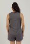 Sportswear Women's Athlete's Tank Top with Deep Slit and Waist Closure Detail Smoked - 3