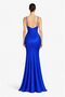 Women's Satin Evening Dress with Rhinestone Details - 2