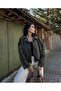 New Season Women's Suede Effect Oversize Crop Bomber Jacket – Brown/Khaki - 2