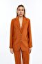 Women's Cinnamon Bone Buttoned Blazer Jacket