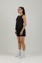 Sportswear Women's Athlete's Tank Top with Deep Slit and Waist Closure Detail, Black - 7