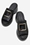 Cooper Women's Genuine Leather Slippers Black - 4