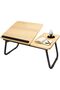 Adjustable Laptop Desk for Bed, Portable Tray Table with Cup Holder and Foldable Legs (Beige) - 3