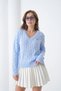Women's V-Neck Cable Knit Sweater - 2