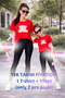 Mother Daughter Mama Min Toparlayıcı Tayt T-Shirt Combination Single Price Oversize 100% Cotton