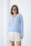 Women's V-Neck Cable Knit Sweater - 4