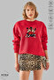 Unisex Minnie Mickey Printed Crew Neck Hoodless Oversized 100% Cotton Combed Cotton Sweatshirt - 3