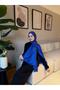 G Pattern Cashmere Silk-Sax Blue