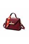 Ezzybliss Women's Burgundy Faux Leather Scarf Detailed Handbag Shoulder and Strap Bag (Burgundy) - 2