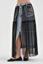 Women's Tulle and Print Detailed Ribbed Design Long Skirt - 2