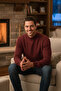 Men's Half Turtleneck Solid Sweater - 3