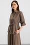 Waist-Tie Three-Quarter Sleeve Modal Shirt Haki̇ 9409 - 6