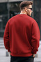 Men's Text Printed Casual Red Sweatshirt - 5