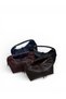 Women's Navy Blue Zippered Belt Detailed Gold Tassel Cross Strap Hand and Shoulder Bag Caliente - 7