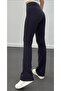 High Waist Relaxed Fit Flared Women's Trousers - 3