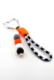 Safari Fire Heart Clip-On Handmade Orange White Ball Charm Bag Ornament Ky170
